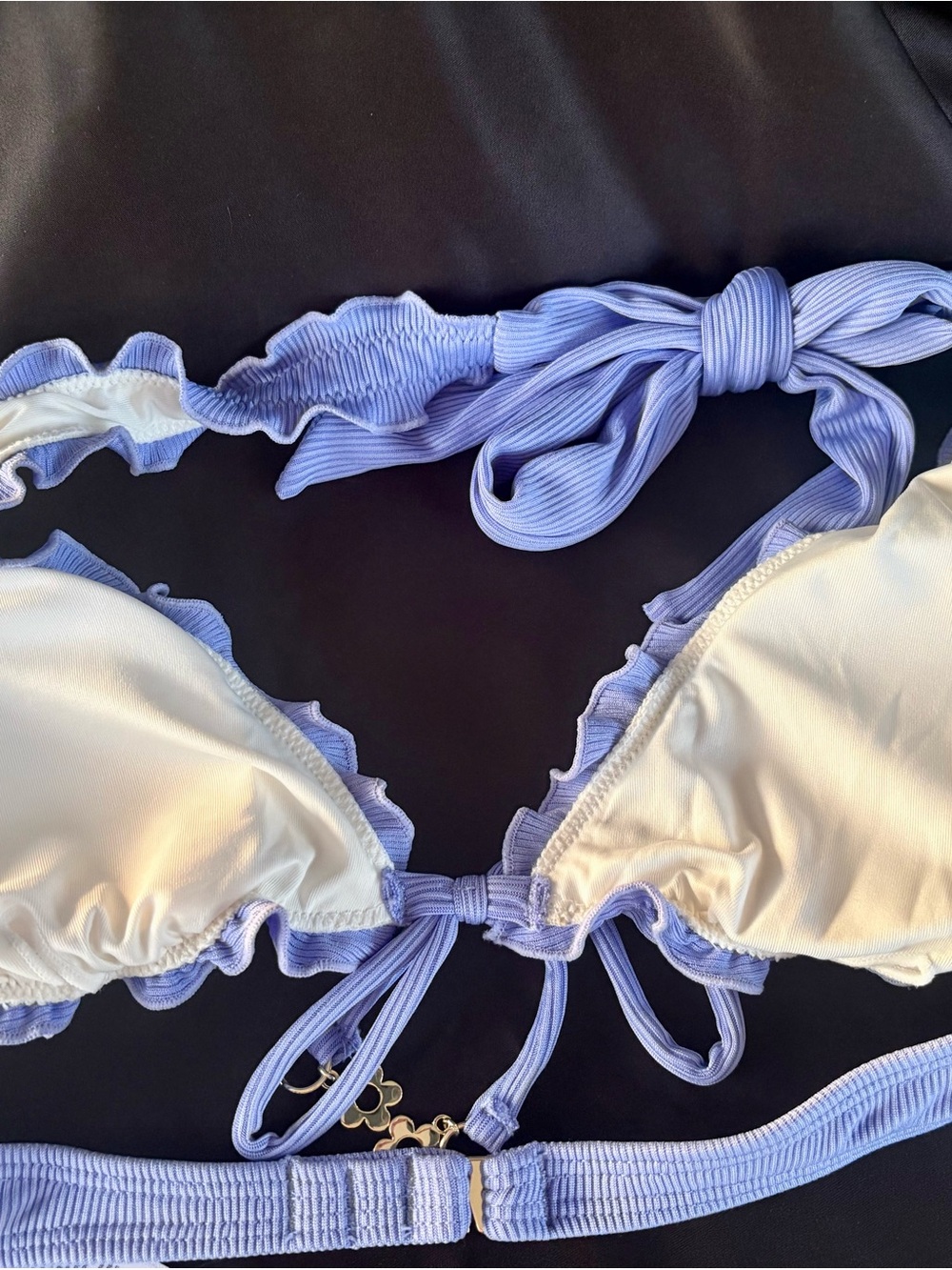 CUPSHE Periwinkle Ruffle Triangle Bikini Top - Picture 4 of 8
